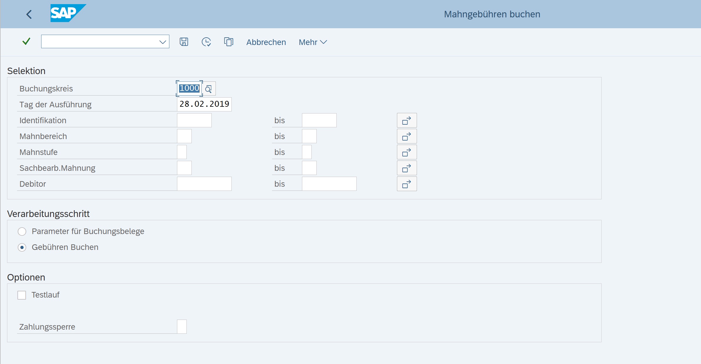 Verarbeitung im Dialog oder automatisch im Hintergrund